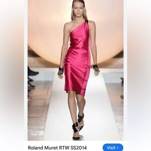 Roland Mouret Pink One-Shoulder Dress size 8